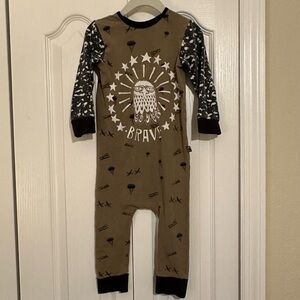 Rags to Raches Brown and Black Brave Romper 2T